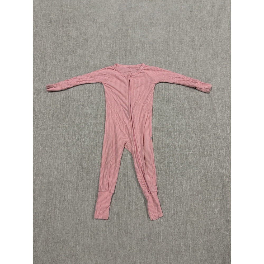 Little Sleepies Bubblegum Pink Ribbed Zippy Bamboo Pajama Size 6-12 Months